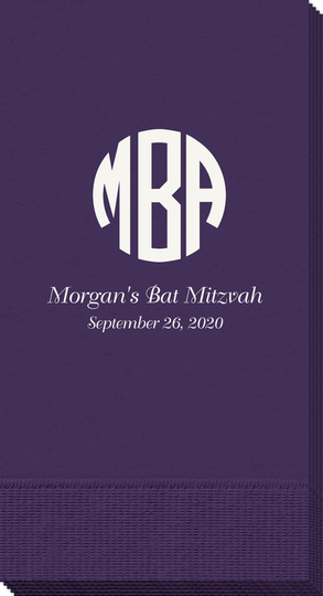 Rounded Monogram with Text Guest Towels